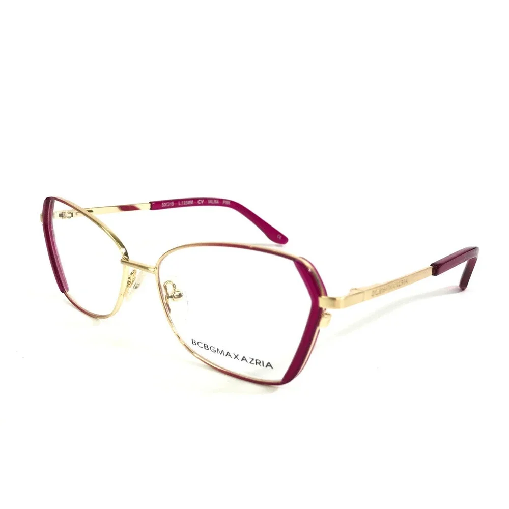 BCBGMAXAZRIA Eyeglasses Frames VALINA PINK Gold Butterfly Full Rim 53-15-135
